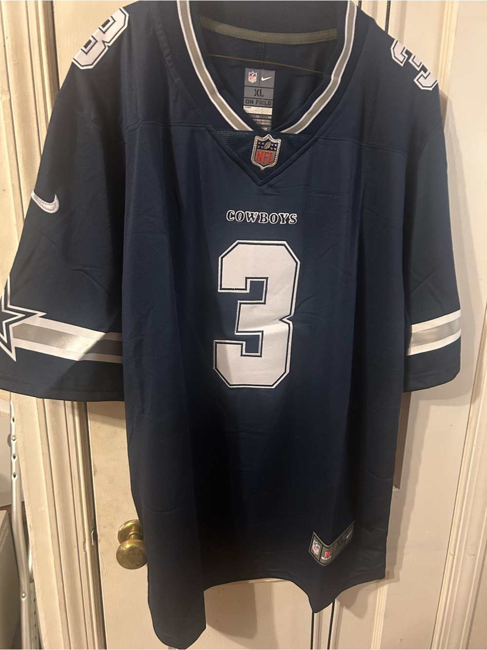 Nike Navy and White Dallas Cowboys #3 Football Jersey Pickens